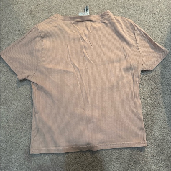 Divided Ribbed Pink T-Shirt - Picture 3 of 3